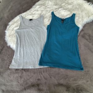 2/$15 Basic Scoop Neck Rib Fit Tank Top Small